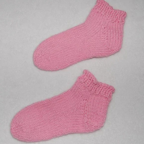 NEW Handmade Girls Pink Ankle Socks - Picture 5 of 7